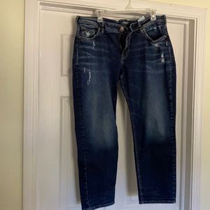 Silver Cropped Jeans Sz 16